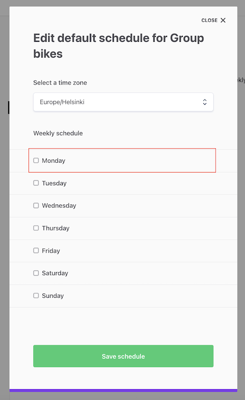 Availability plan entries