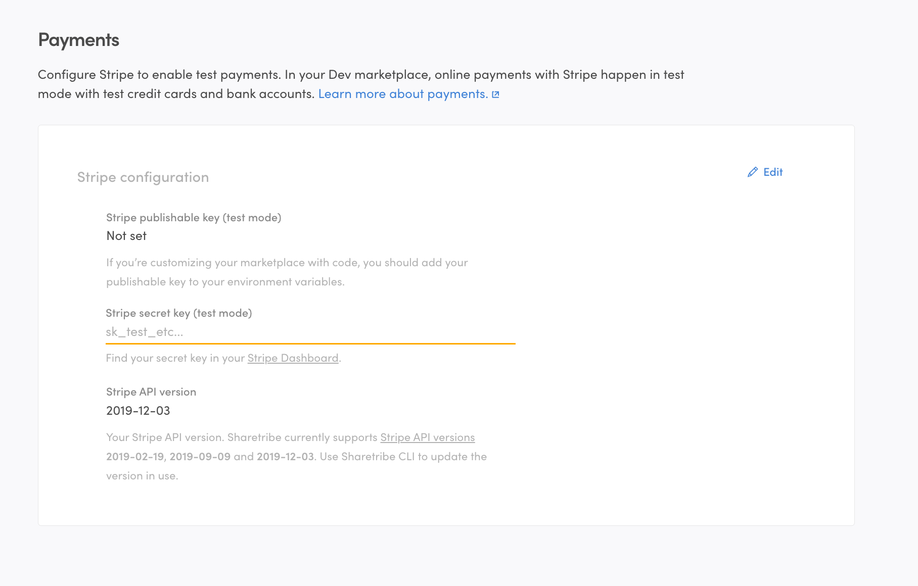 Add Stripe secret key